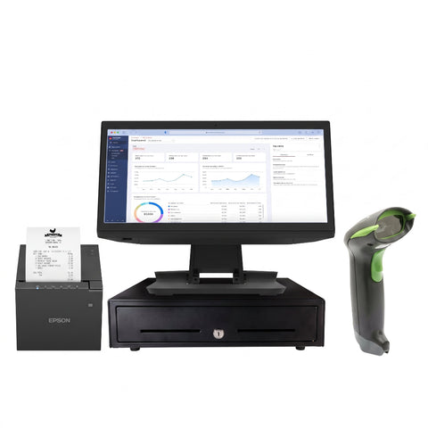 Custom America, Premium 15.6" POS Bundle — Ascent i5, 16/256, Win 11, Wi-Fi